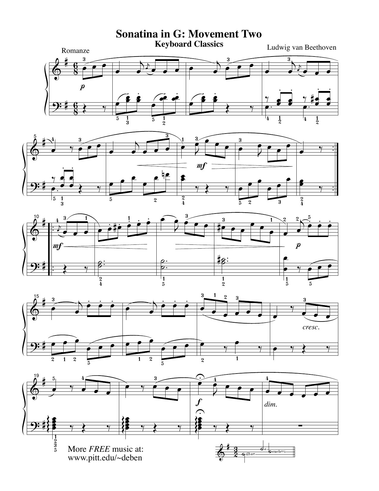 Romanze sheet music — page 1