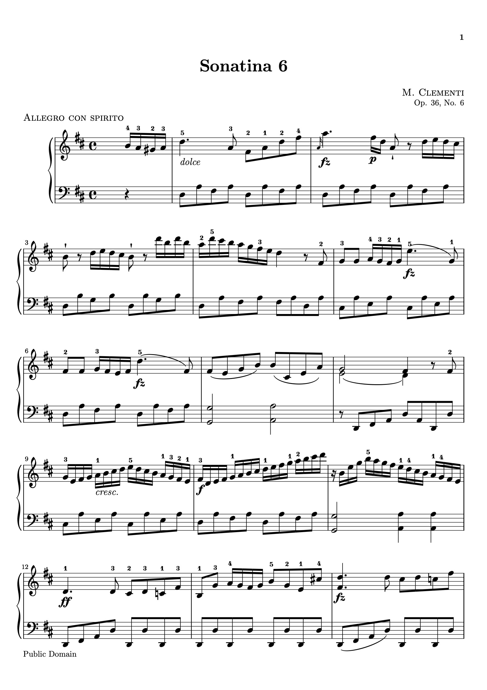 Sonatina Op. 36, No. 6 sheet music — Movement I