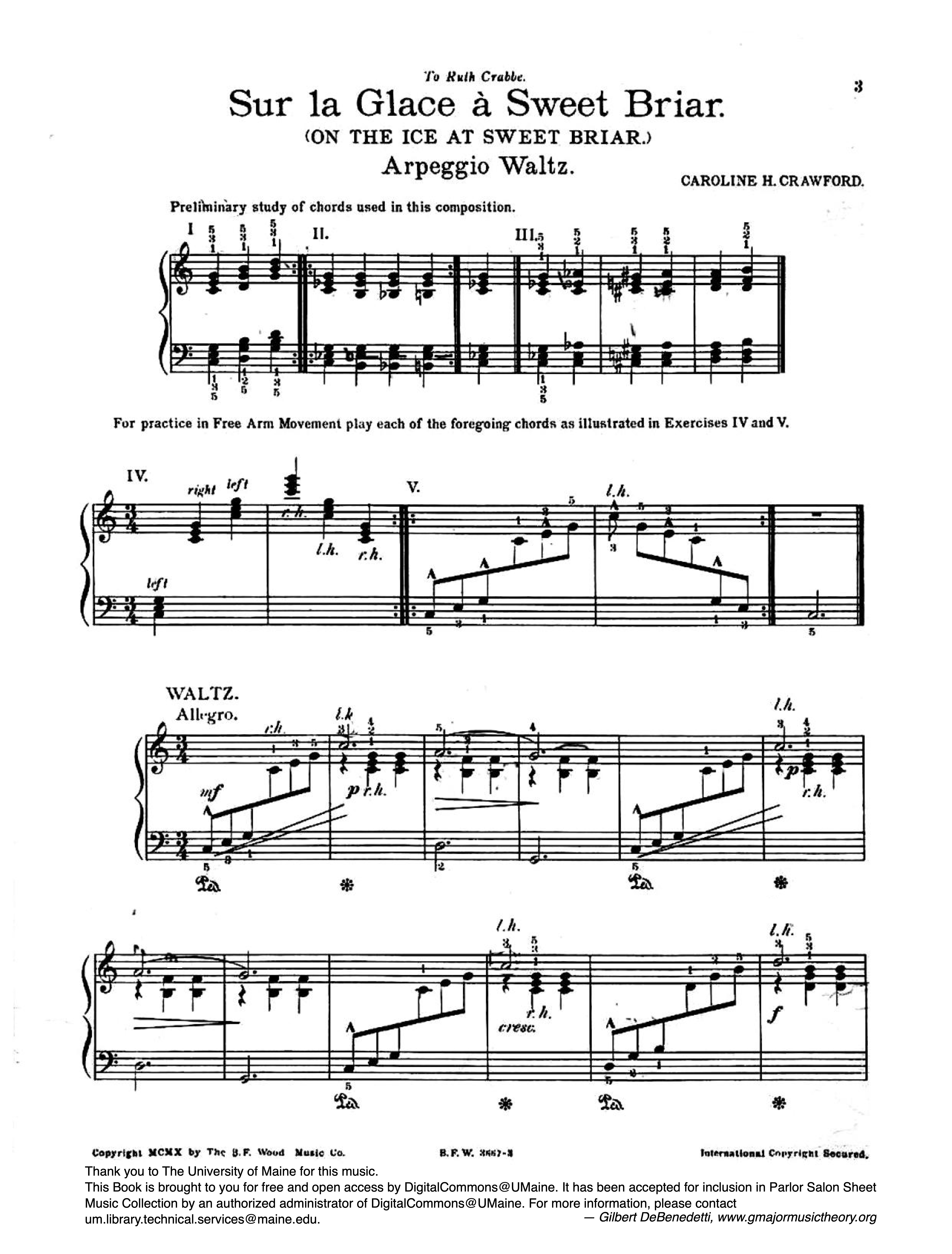 Sur la Glace à Sweet Briar sheet music — page 1