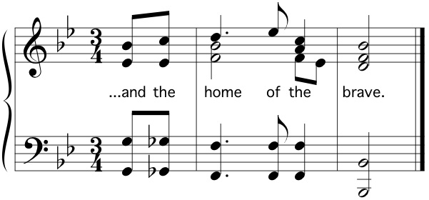 Star Spangled Banner score